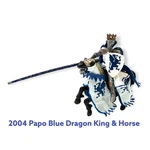 2004 Papo Blue Dragon King W/ Horse Medieval Mythical Figure 39387 Retired Used. Price: $24.99.