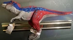 Schleich Dinosaurs - Red And Blue Rex Action Figure With Movable Jaw 11" New. Price: $16.00.
