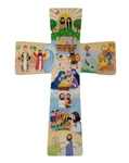 Hallmark My Bible Stories Wooden Cross Wall Hanging Noah's Nativity Jesus Used. Price: $21.99.