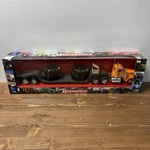 Newray Diecast 1/32ND Kenworth W900 Semi Truck W/lowboy Tri-axle Trailer Orange. Price: $56.99.