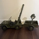 Vintage 1965 Gi Joe Hasbro 7000 Jeep Combat Set With Trailer Gun Searchlight Used. Price: $164.99.