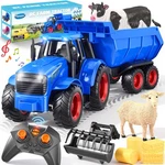 Funwee Rc Tractor Toy Set, Light & Sound, Kids Farm Car, Animal Trailer, Wheels New. Price: $53.98.