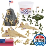 Toy Bucket Of Army Men - Od Green Vs. Tan 54PC Soldier Playset New. Price: $91.16.