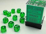 Chessex Dice - Translucent Green With White Set Of 36 D6 12MM Chx 23805 New. Price: $11.99.