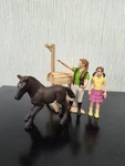 Schleich Farm World. Girl, Groomer, Pony & Tack. Set Of 4 Used. Price: $12.00.