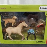 New Sealed Schleich Farm World Box Set #42419 Horse Lab Dog Calf Cow Girl Saddle. Price: $20.30.