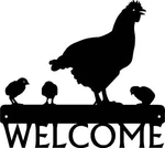 Hen And Chicks Welcome Sign - 12 Inch Wide Made Usa Coop Country Decor Gifts New. Price: $49.99.