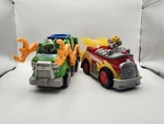 Lot Of 2- Patrol Mighty Pups Super Paws Marshall And Rocky Fire/ Garbage Used. Price: $14.99.