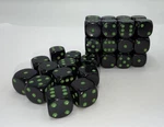 Chessex Black With Green 12MM Set Of 36 D6 Dice Rpg Tabletop Game Decision Maker New. Price: $11.99.