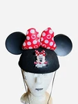 Minnie Mouse Disney Ears Hat Red Polka Dot Bow Adult 55CM Black New Women. Price: $39.99.