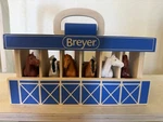 Breyer Farms Wooden Carry Playset Blue Toy Barn 6 Stablemates Hors 59217 Used. Price: $29.00.