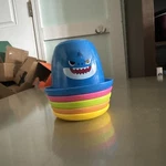 Baby Shark Bathtub Fun Stackable Pour 5 Cup Set Pool Toy Lot Used. Price: $17.25.