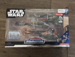 Star Wars Micro Galaxy Squadron Boonta Eve Classic Podracers New Damaged Box. Price: $38.00.