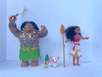 2015 Hasbro Disney Moana, Maui, Pua Action Figure Dolls 10.5 Used. Price: $35.00.