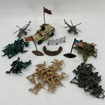Battle Group Military Army Action Figures Tank Truck Helicopters Flags Barriers Used. Price: $15.16.