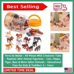 Terra Wild Creatures Tube - 60 Realistic Animal Figurines For Imaginative Play New. Price: $22.99.