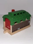 Brio World Wooden Railway #33574 Train Garage Building W/ Sliding Door (N-6) Used. Price: $24.44.