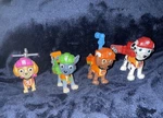 Paw Patrol Action Pack Pups Figure Set, Skye, Zuma, Rocky, Marshal Used. Price: $14.00.