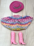 Vtg 1989 Mattel Western Fun Barbie Cowboy Replacement Skirt Hat Boots #9932 Euc Used. Price: $15.99.