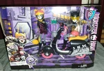 Monster High Meowlody & Purrsephone Wheelin Werecats Bike Unopened. Price: $279.99.