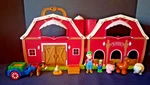 Toidgy Big Red Barn Farm Playset Horse-drawn Cart, 2 Figures & 4 Animals Used. Price: $11.95.