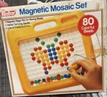 1985 Magnetic Mosaic Set Redbox Flat Beads Vintage Retro Toy Used. Price: $15.19.