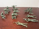 Green Army Men Lot Of 12 Plastic Military Toy Action Figures Combat Imagination Used. Price: $9.99.