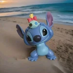 Disney Just Play Lilo & Stitch-stitch And Scrump, Pre-owned 2 Inch Toy Figure Used. Price: $7.00.