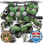 56-IN-1 Army Men Toy Set For Boys 4-12, Military Vehicles, Figures, Weapons New. Price: $54.43.