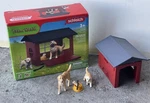 Schleich Farm World 42722 Kennel With Golden Retriever Dogs Set New W/box Used. Price: $11.99.