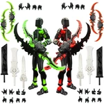 T13 Action Figure Set Multi-jointed Robot Desktop Decor Black Red Green 3D Print New. Price: $26.98.