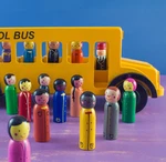 Handmade Wooden School Bus Toy With Children Figures Kids Pretend Play New. Price: $83.00.