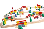 Orbrium Toys 100 Piece Triple Loop Wooden Train Set Track Generic Fits Thomas... New. Price: $97.98.
