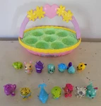 Master Hatchimals Colleggtibles Pink Yellow Easter Basket Used. Price: $7.99.