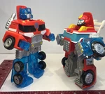 Playskool Heroes Transformers Rescue Bots Optimus Prime And Heatwave Fire-bot! Used. Price: $30.00.