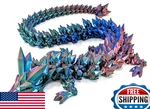 Subpoly Large 24" Articulated Crystal Dragon - Multi Color 3D Printed New. Price: $78.14.