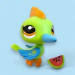 Hasbro Littlest Pet Shop #75 Woodpecker Bird Green Blue W/ Watermelon G7 Lps Used. Price: $7.20.