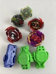 Hasbro Beyblade Burst Lot 5 Spinning Tops W/ 3 Launchers Used. Price: $27.99.