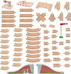 68PC Wooden Train Tracks Lot Railway Pieces Set Play For Thomas The Brio New. Price: $58.92.