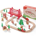 Sainsmart Jr. Wooden Train Set 50 Pcs - Toy With Exquisite Box, New. Price: $53.43.