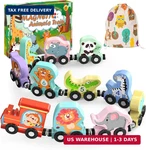 Zeoddler Toys For Toddlers, 11 Magnetic Wooden Animals Train Set, Montessori New. Price: $21.39.