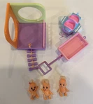 Mattel Doggie Daycare Baby Triplets With Accessories Replacement Pieces Used. Price: $9.99.