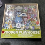 Bluey Magnetic Wooden Playhouse, 18 Piece Activity Set, Includes 2 Dol... New. Price: $20.00.