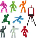 Set Of 8 Clear Collectable Action Figures And Mobile Phone Tripod, Create Stop New. Price: $62.99.