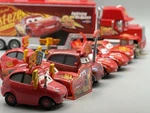 Disney Pixar Cars Lightning Mcqueen Mack Hauler Collector Lot 9 Fan Used. Price: $250.00.