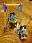 Bluey Mini Figures Lot W/ Playground Swing Moose Toys Ludo Studio 2.5 Used. Price: $10.80.