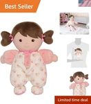 Olivia Pink Plush Baby Doll With Rattle Safe 9-INCH Companion For Infants New. Price: $30.99.