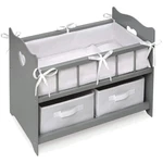 Gray Wooden Doll Crib Set - Pretend Play Nursery Bed New. Price: $41.64.
