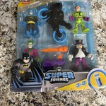 Fisher Price Dc Super Friends Imaginext: Batman W/bike, Riddler, Joker & Penguin New. Price: $15.00.