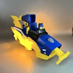 Paw Patrol Mighty Pups Charged Transforming Deluxe Vehicle With Lights Used. Price: $17.99.